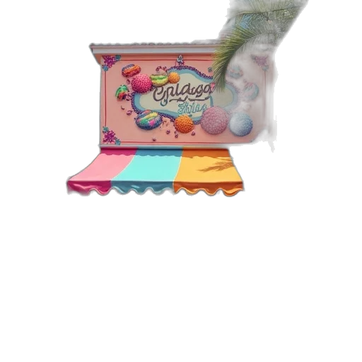 food, 3d render, vaporwave, pastel, colorful, mural, depicting, art transparent PNG cut-out