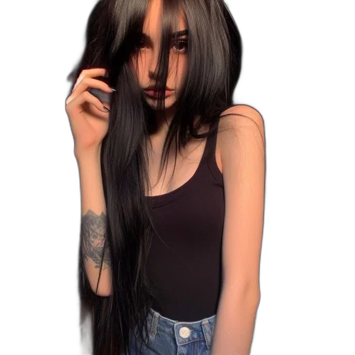 hair, 3d render, photorealistic, fantasy art, cartoon, dark, monochrome, earth tones transparent PNG cut-out