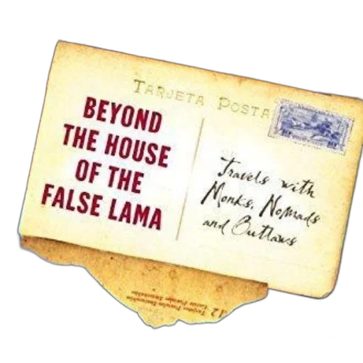 postcard, text, beyond, house, false, lama, travels, monks transparent PNG cut-out
