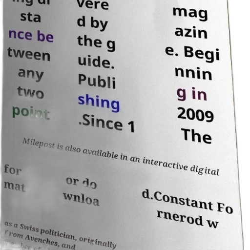 milepost, available, interactive, digital, format, wnloa transparent PNG cut-out