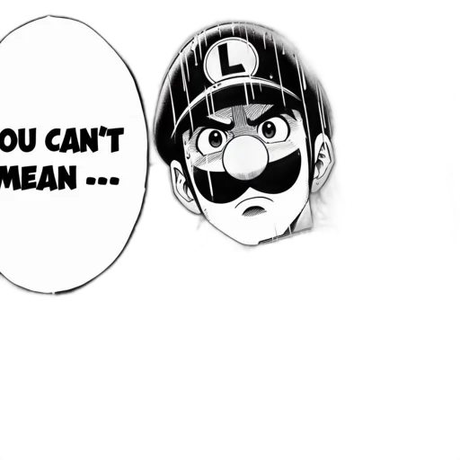 mask, comic book art, iconic, video, game, character, mario, portrayed transparent PNG cut-out