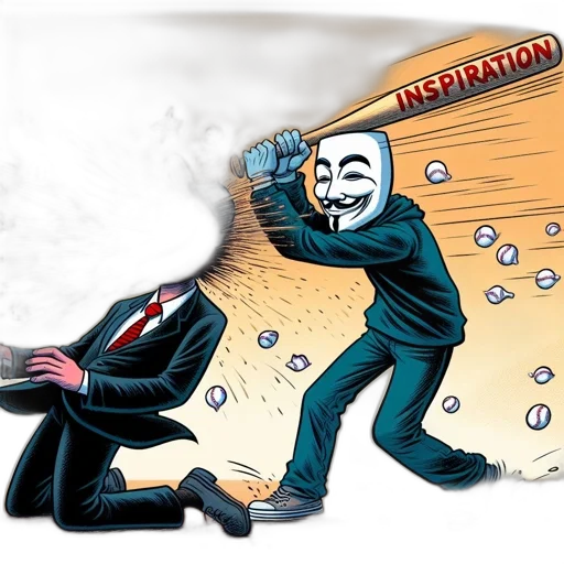 mask, two, figures, clash, one, suit, taking, blow transparent PNG cut-out