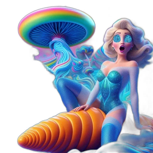 fantasy art, concept art, 3d render, vaporwave, underwater, neon lights, outer space, fire transparent PNG cut-out