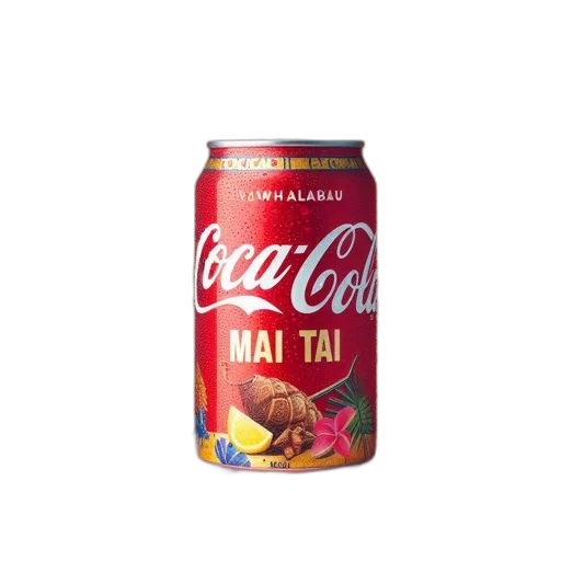 food, bottle, photorealistic, 3d render, coca-cola, can, featuring, mai transparent PNG cut-out