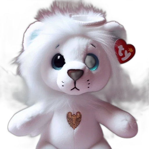 fantasy art, pixel art, concept art, photorealistic, attractive, white, lion, plush transparent PNG cut-out