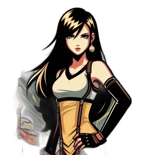 dress, comic book art, concept art, cartoon, pixel art, golden, animated, woman transparent PNG cut-out