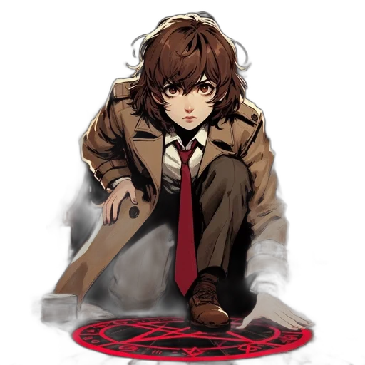 jacket, face, staff, creature, pixel art, concept art, anime, comic book art transparent PNG cut-out