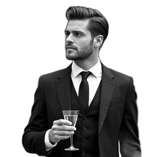 jacket, face, staff, photorealistic, cartoon, concept art, pixel art, black transparent PNG cut-out