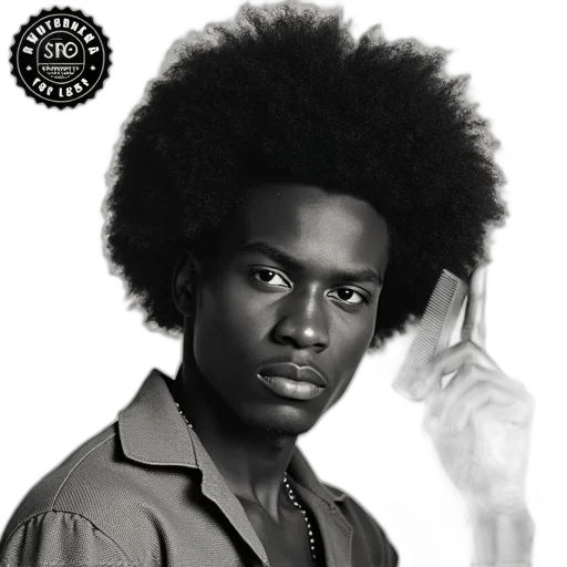 staff, hair, face, photorealistic, black, white, image, man transparent PNG cut-out