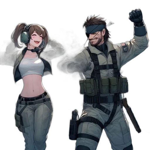 jacket, weapon, concept art, cyberpunk, pixel art, anime, outer space, snow transparent PNG cut-out