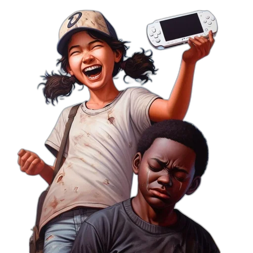 weapon, concept art, photorealistic, comic book art, pixel art, two, children, depicted transparent PNG cut-out