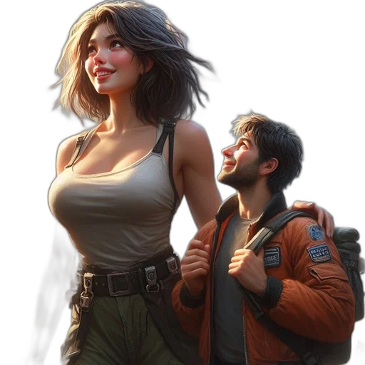 jacket, weapon, concept art, comic book art, fantasy art, cyberpunk, fire, outer space transparent PNG cut-out