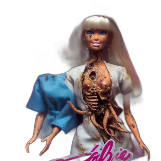 dress, creature, hair, robot, concept art, 3d render, vaporwave, fantasy art transparent PNG cut-out