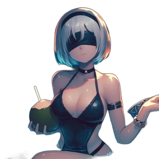 robot, dress, bottle, mask, cyberpunk, concept art, anime, pixel art transparent PNG cut-out