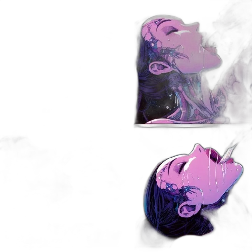 mask, dragon, crown, face, vaporwave, concept art, anime, 3d render transparent PNG cut-out