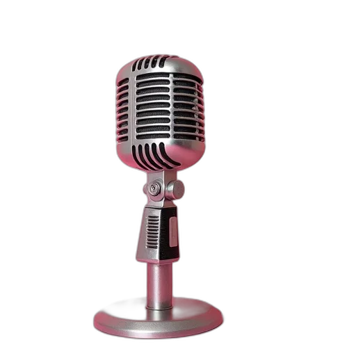 staff, weapon, 3d render, photorealistic, vintage, microphone, pink, canvas transparent PNG cut-out