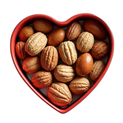 food, photorealistic, planters, nut, trillion, heart, healthy, mix transparent PNG cut-out