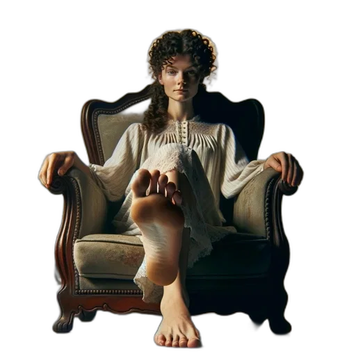 furniture, dress, shoes, jewelry, photorealistic, concept art, woman, vintage transparent PNG cut-out