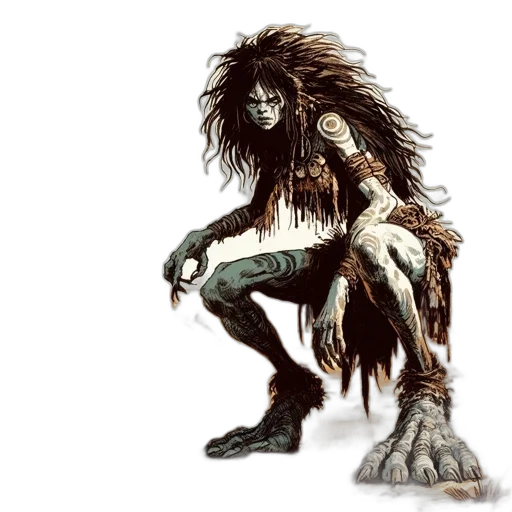 creature, animal, hair, concept art, fantasy art, comic book art, anthropomorphic, tribal transparent PNG cut-out