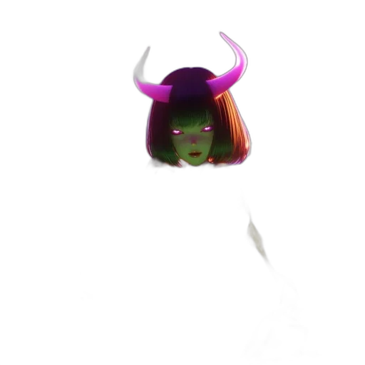 mask, creature, face, hair, concept art, 3d render, fantasy art, pixel art transparent PNG cut-out