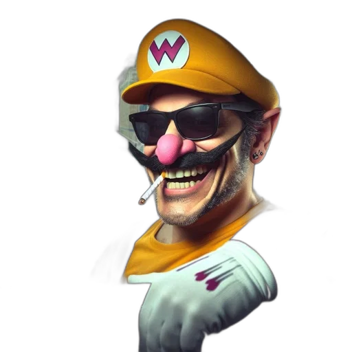 face, mask, weapon, hat, concept art, 3d render, photorealistic, comic book art transparent PNG cut-out