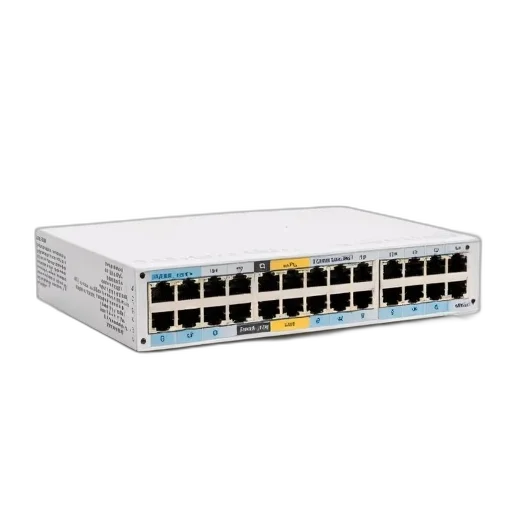 white, network, switch, multiple, ports, displayed, against, background transparent PNG cut-out