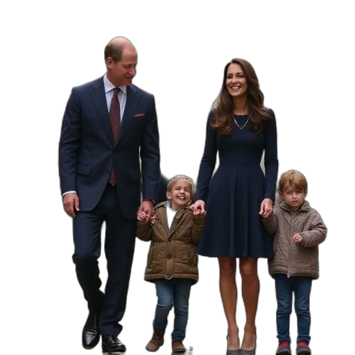 crown, dress, duke, duchess, cambridge, visit, children, street transparent PNG cut-out
