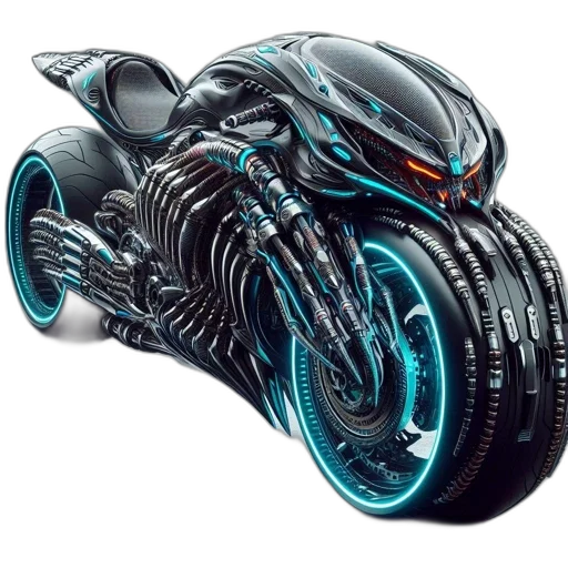 car, weapon, robot, jewelry, concept art, cyberpunk, photorealistic, 3d render transparent PNG cut-out