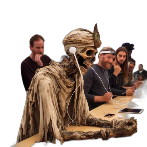 mask, staff, creature, face, concept art, fantasy art, 3d render, photorealistic transparent PNG cut-out