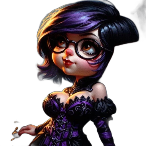 dress, concept art, fantasy art, cartoon, comic book art, dark, anthropomorphic, elf transparent PNG cut-out