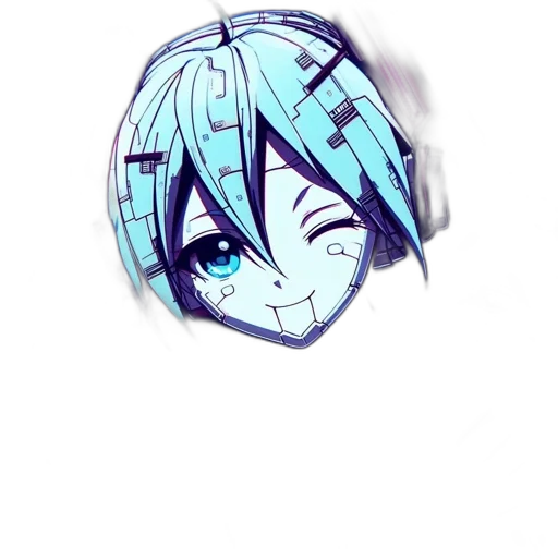 mask, face, robot, hat, anime, cartoon, vaporwave, pixel art transparent PNG cut-out
