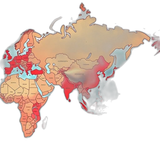 red, map, showing, locations transparent PNG cut-out