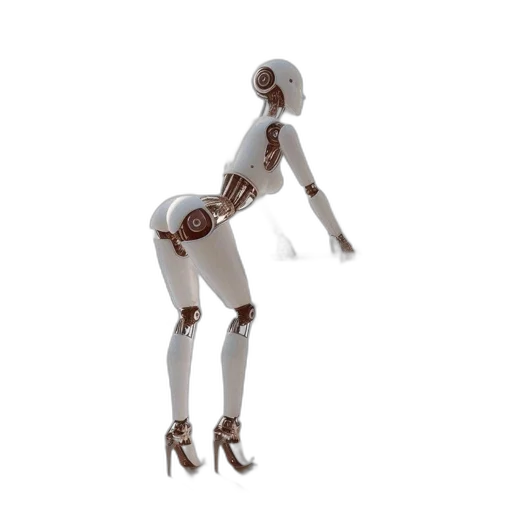 robot, creature, dress, jewelry, 3d render, concept art, cyberpunk, pixel art transparent PNG cut-out