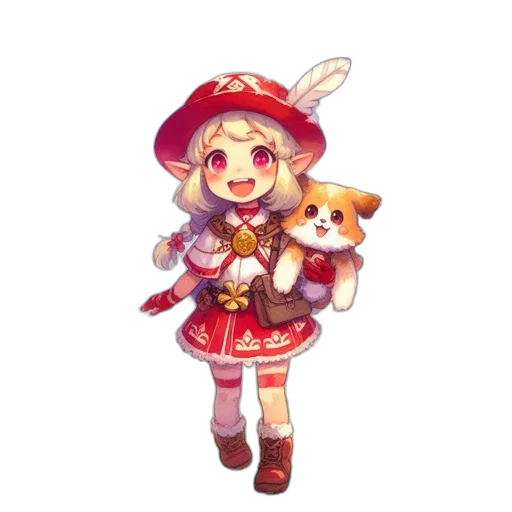 staff, hat, weapon, dress, pixel art, fantasy art, concept art, anime transparent PNG cut-out