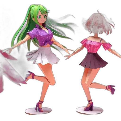 3d render, concept art, vaporwave, anime, green, pastel, monochrome, neon transparent PNG cut-out