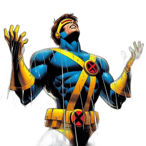 comic book art, concept art, cyclops, comic, book, character, x-men, series transparent PNG cut-out