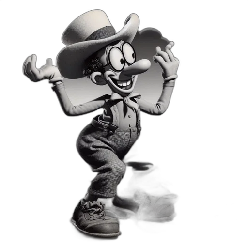 hat, robot, jacket, animal, cartoon, concept art, 3d render, comic book art transparent PNG cut-out