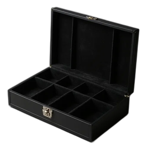 jewelry, furniture, crown, service, box, compartment, black transparent PNG cut-out