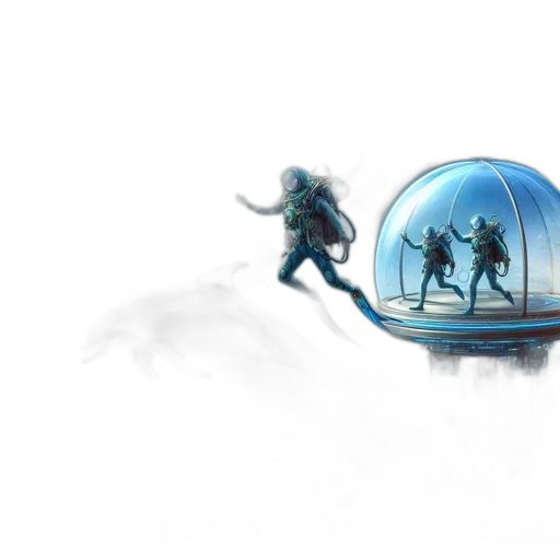 concept art, fantasy art, watercolor, pixel art, outer space, fog, underwater, snow transparent PNG cut-out