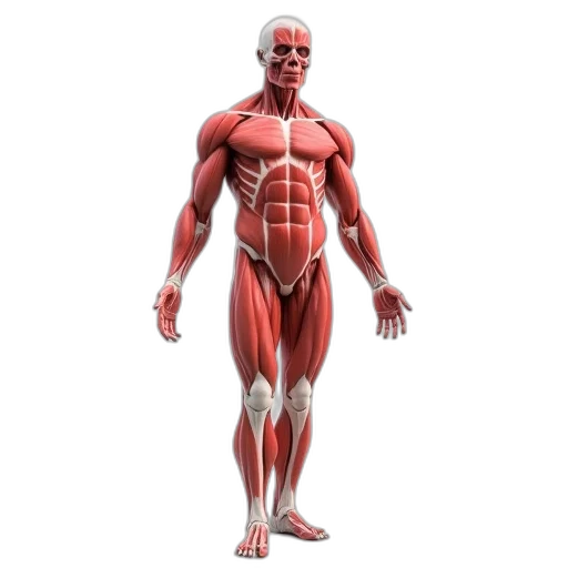 3d render, concept art, photorealistic, red, muscles, structure, human, body transparent PNG cut-out