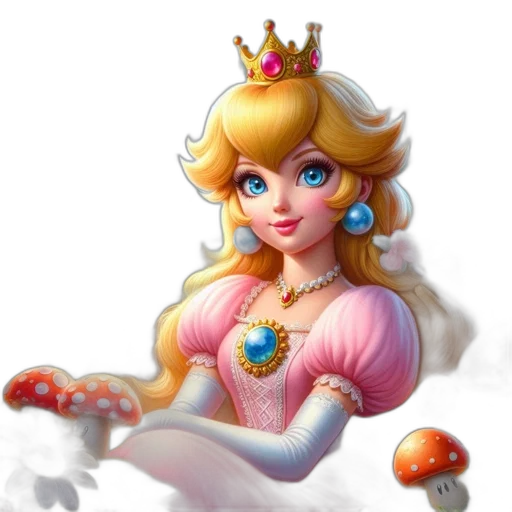 crown, dress, jewelry, staff, concept art, fantasy art, 3d render, pixel art transparent PNG cut-out