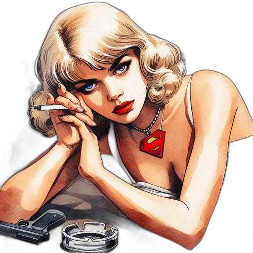 jewelry, comic book art, cartoon, photorealistic, concept art, illustration, portrays, woman transparent PNG cut-out