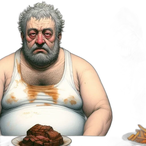 food, concept art, photorealistic, comic book art, two, contrasting, individuals, dine transparent PNG cut-out