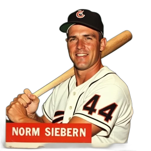 vintage, baseball, card, featuring, player, white, uniform, number transparent PNG cut-out