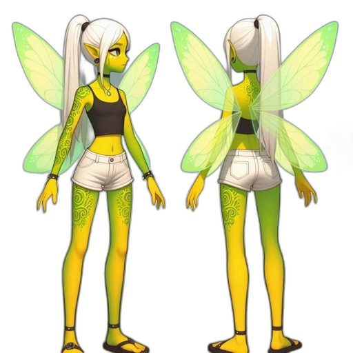 creature, concept art, pixel art, 3d render, fantasy art, green, neon, golden transparent PNG cut-out