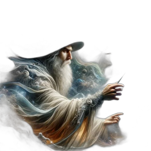 dragon, staff, creature, fantasy art, concept art, photorealistic, 3d render, fog transparent PNG cut-out