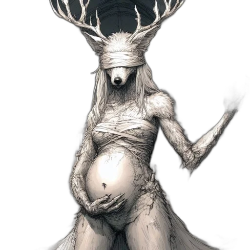 creature, crown, dress, animal, concept art, fantasy art, watercolor, photorealistic transparent PNG cut-out