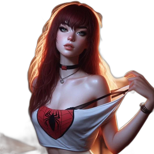 fantasy art, comic book art, photorealistic, concept art, neon lights, red, digitally, rendered transparent PNG cut-out