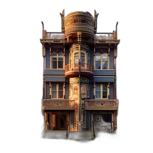 building, furniture, crown, concept art, 3d render, photorealistic, pixel art, city street transparent PNG cut-out
