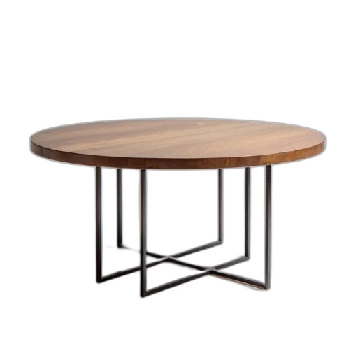 furniture, 3d render, modern, coffee, table, geometric, metal, base transparent PNG cut-out